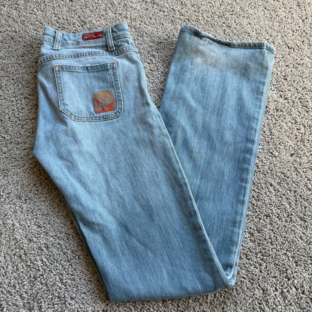 Citizens Of Humanity Light Wash Flare Jeans Size 28 Embroidered Details Flaws